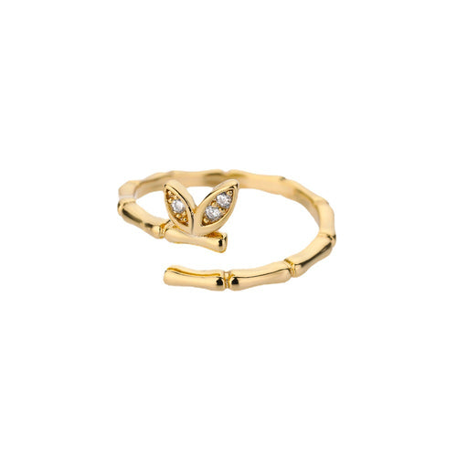 Bamboo Knot Micro-Set Zirconium Ring