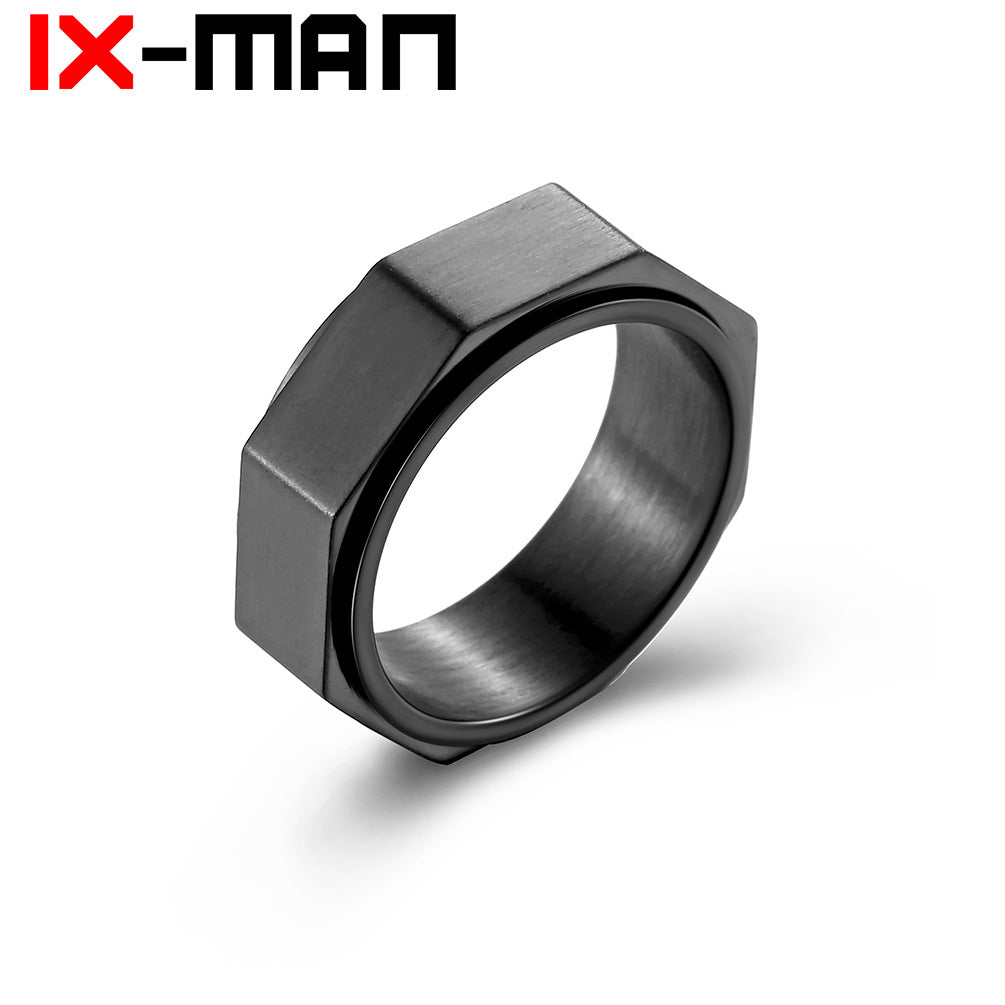 Stainless Steel Hex Nut Spinner Ring for Anxiety Relief