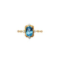 S925 Sterling Silver Gold Diamond Women's Ring