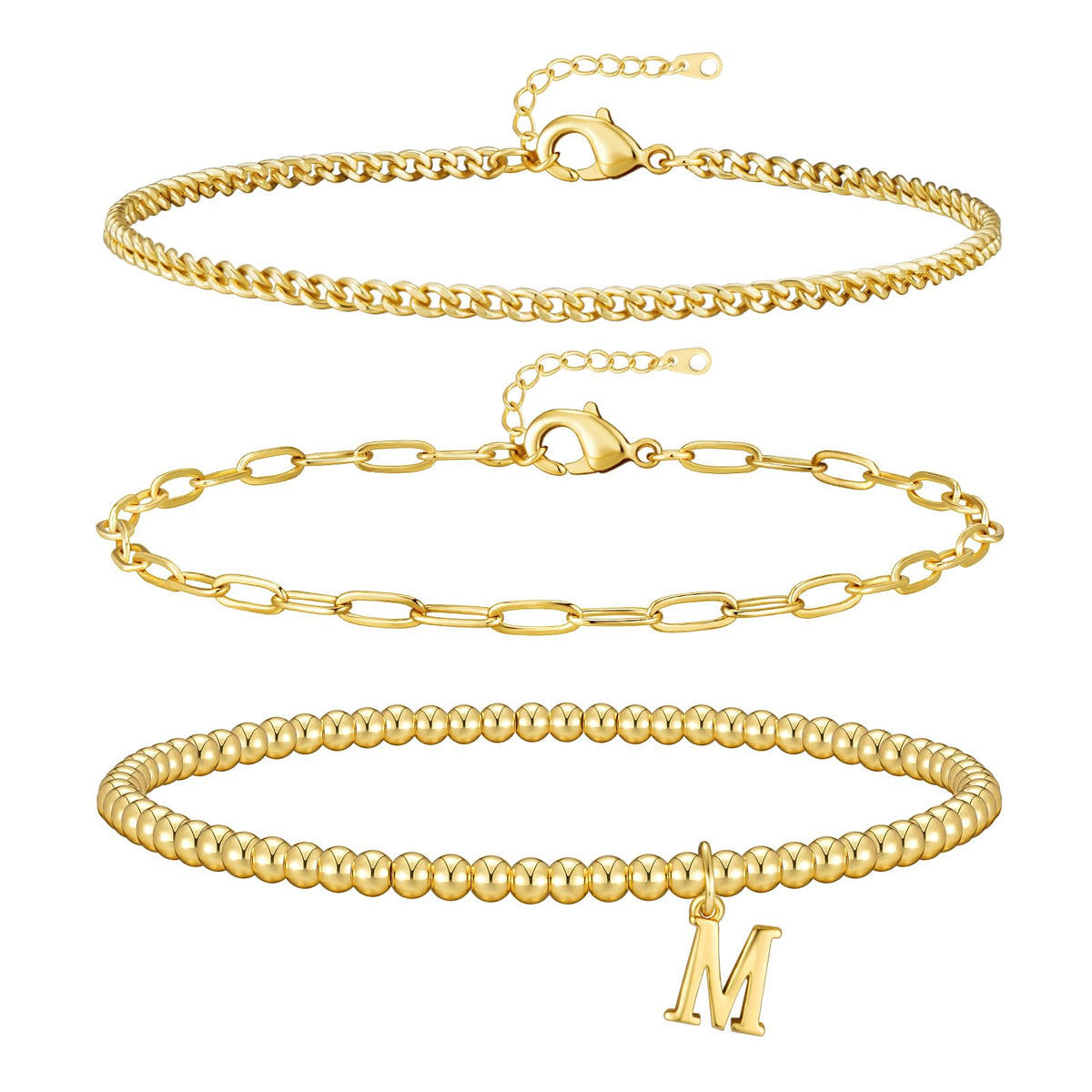 Gold Bracelets for Women with Initial
