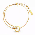Goldene Doppelketten-Armband mit römischem Ziffernanhänger