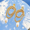 Steel Earings with Freshwater Pearl