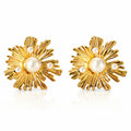 Flower with Pearl Earrings
