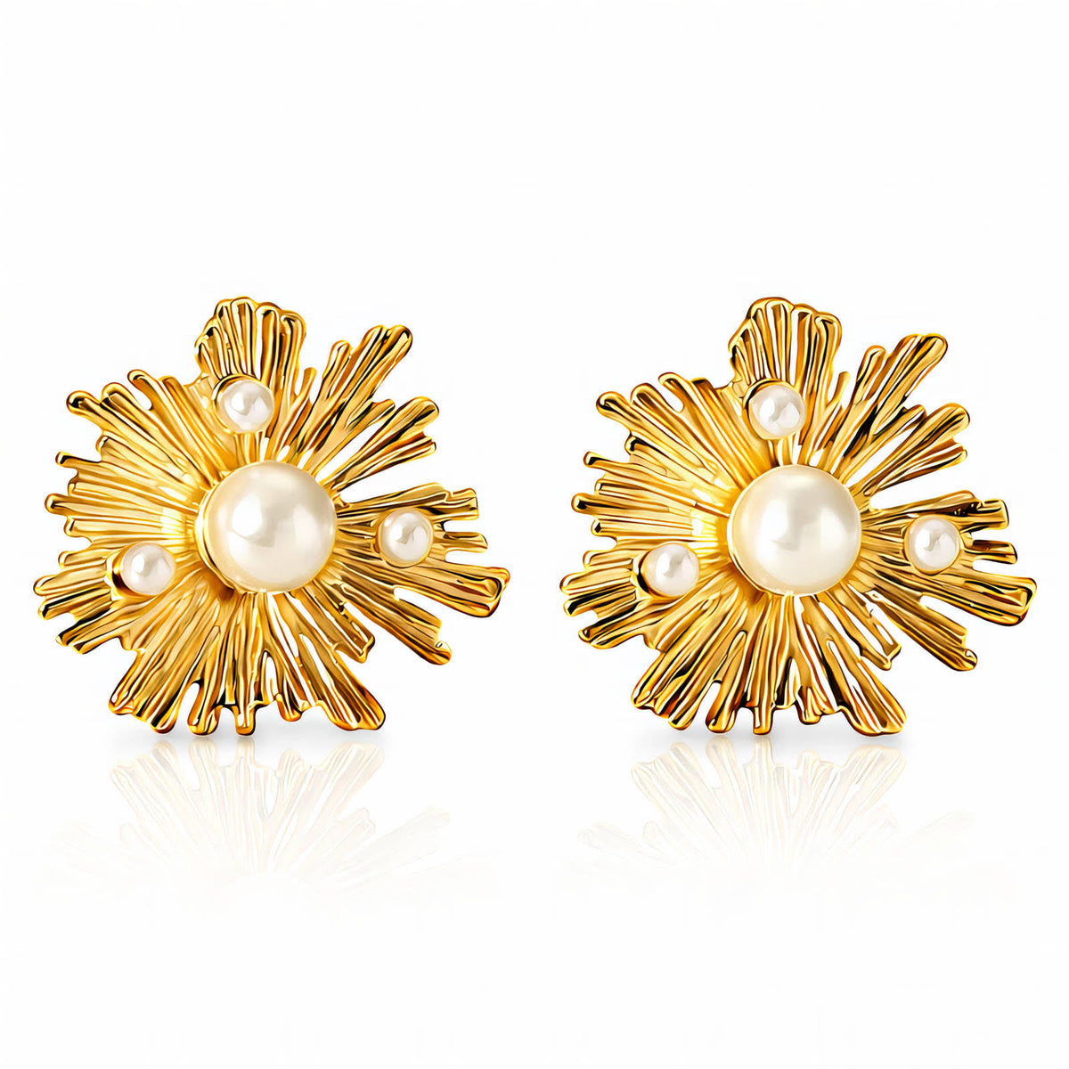 Flower with Pearl Earrings